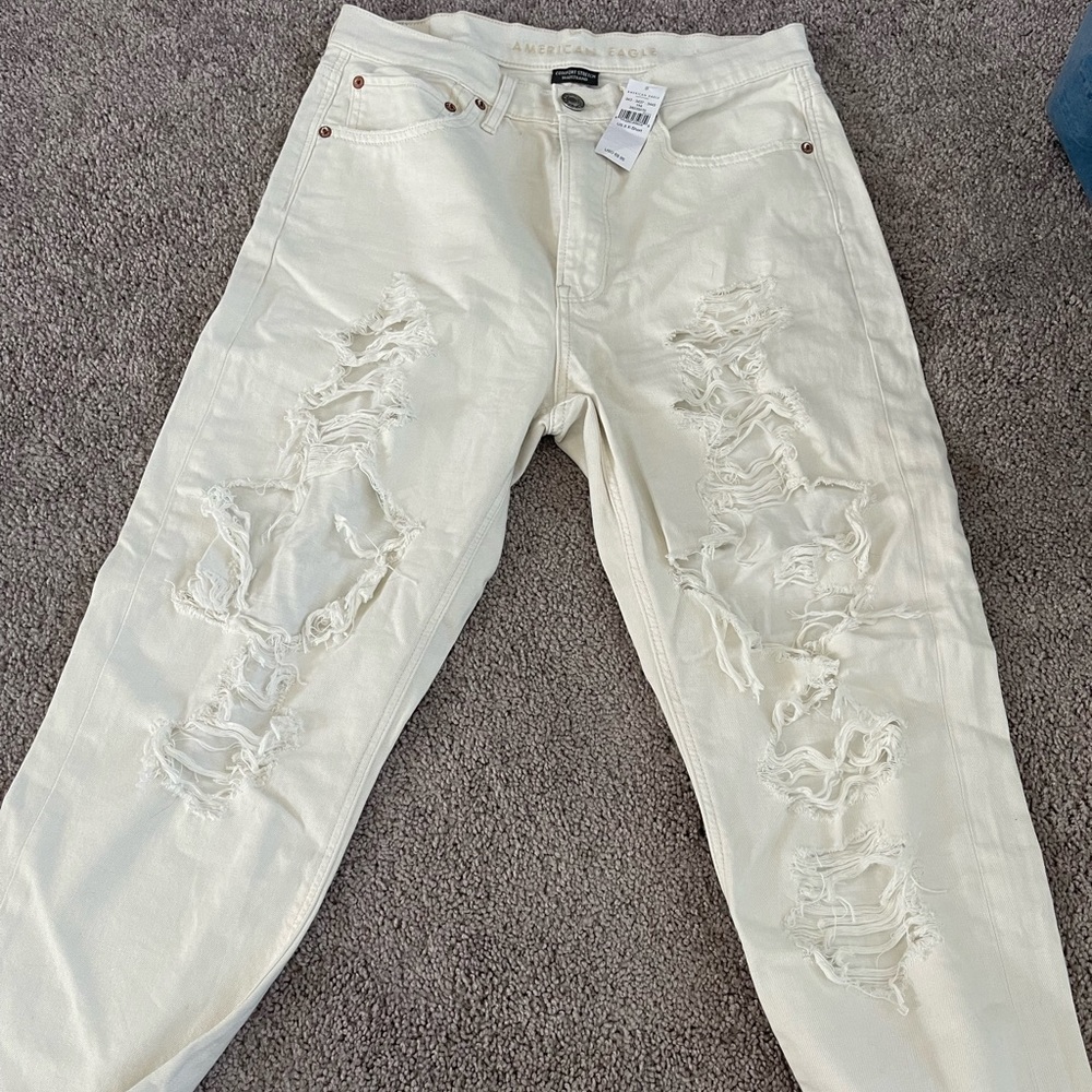 MOVING SALE. MOST ITEMS $20 OR LESS. AE Strigid Ripped Mom Jean NWT